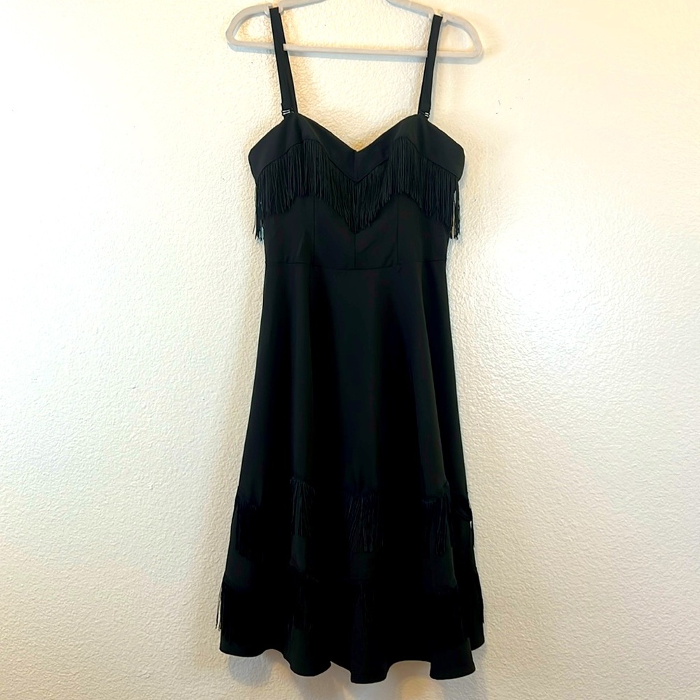 Unique Vintage Fringe Swing Dress